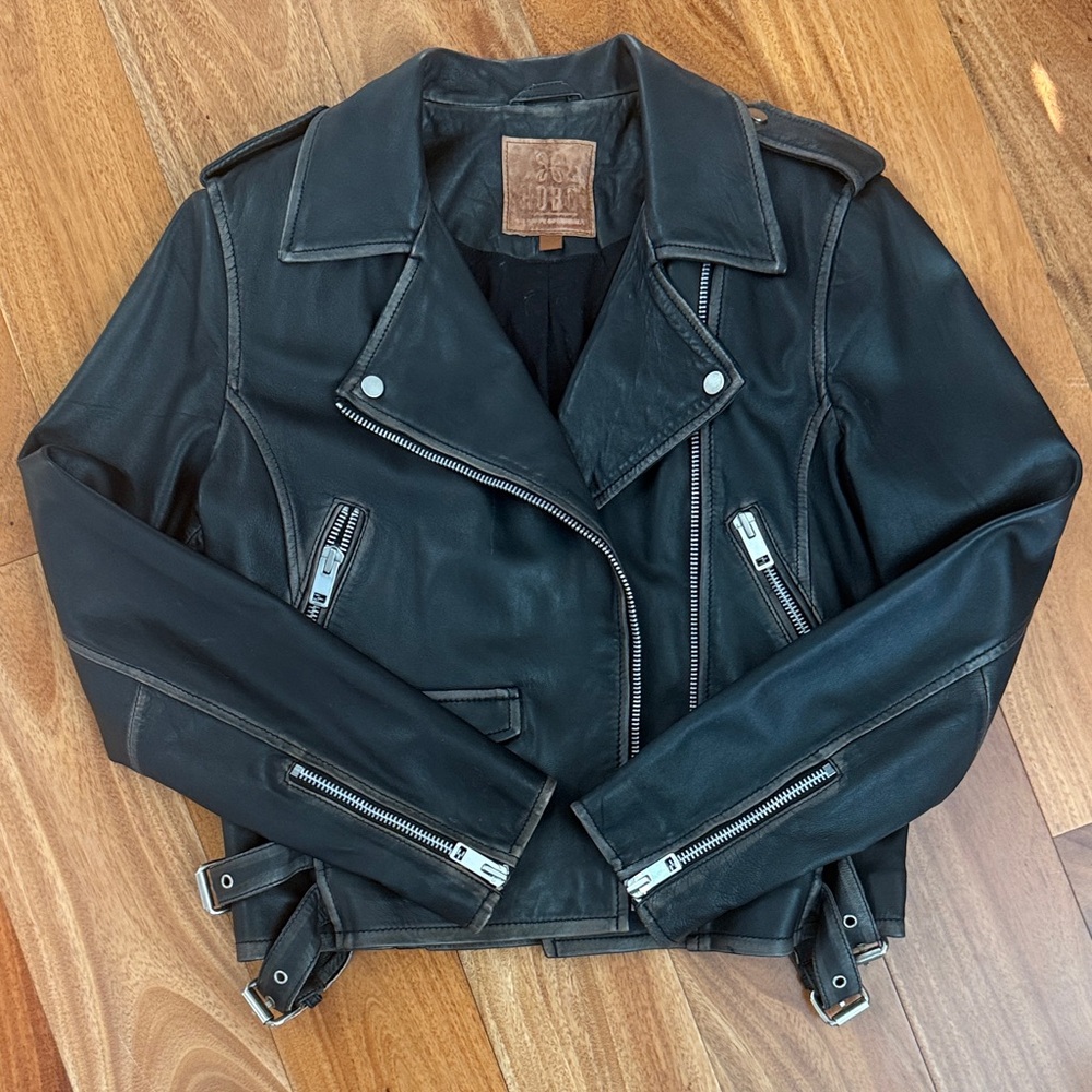 HOBO Classic Black Leather Jacket Motorcycle